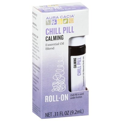 Aura Cacia Essential Oil Blend Chill Pill Calming Roll-On 4/.31 OZ [UNFI #2071553] T