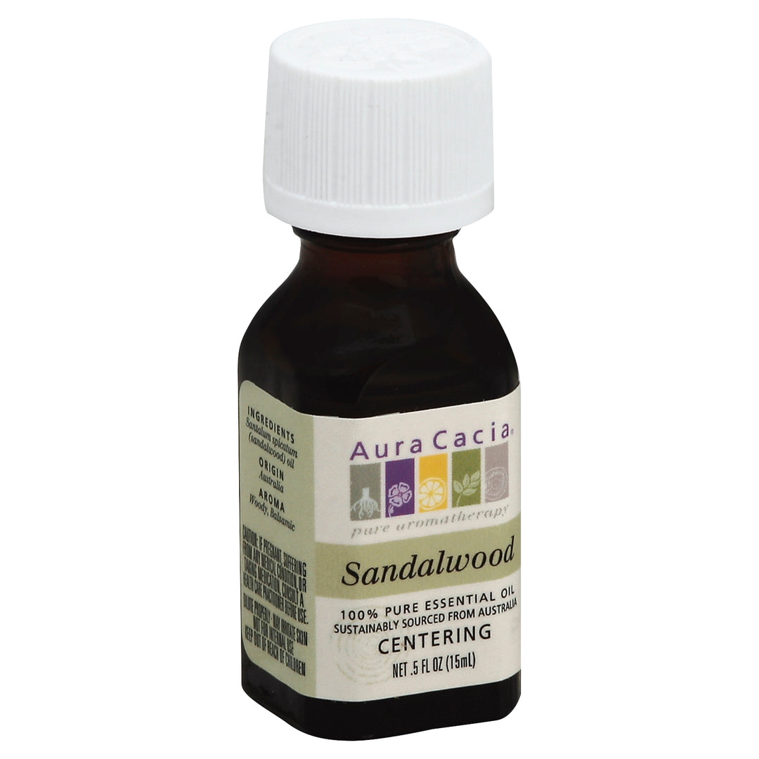 Aura Cacia Essential Oil 100% Pure Sandalwood .5 OZ [UNFI #620724] T