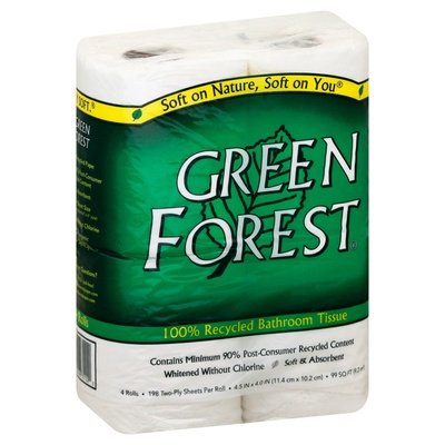 Green Forest Bathroom Tissue 100% Recycled Two-Ply 24/4 Pk [UNFI #0774315] T