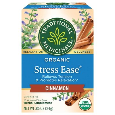 Traditional Medicinals Herbal Supplement Organic Stress Ease Cinnamon Tea Bags 6/16 BAG [UNFI #1703313] [ebt]