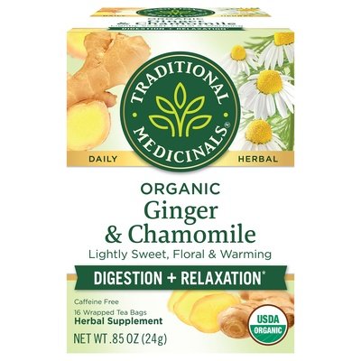 Traditional Medicinals Herbal Supplement Organic Ginger & Chamomile Tea Bags 6/16 Bag [UNFI #0951541] [ebt]