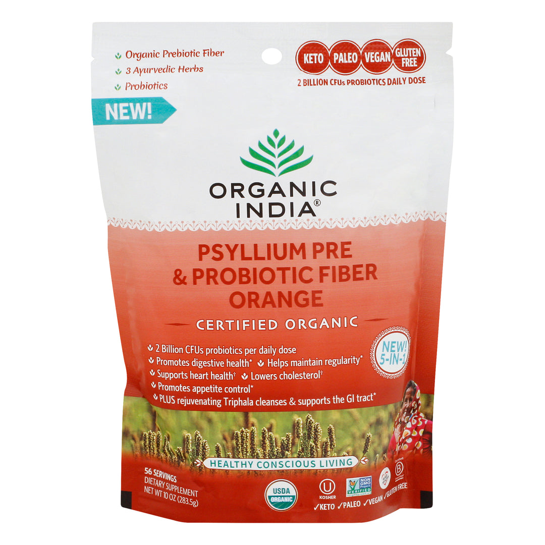 Organic India Psyllium Pre & Probiotic Fiber Orange 10 OZ [UNFI #2974889]