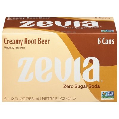 Zevia Soda Zero Sugar Creamy Root Beer 4/6/12 OZ [UNFI #2980613] [ebt]