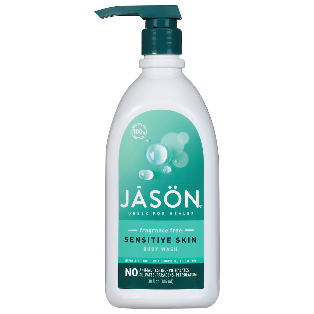 Jason Natural Cosmetics Body Wash Sensitive Skin Fragrance Free 30 OZ [UNFI #2739449] T