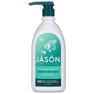 Jason Natural Cosmetics Body Wash Sensitive Skin Fragrance Free 30 OZ [UNFI #2739449] T