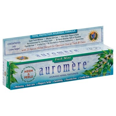 Auromere Toothpaste Ayurvedic Herbal Fresh Mint 4.16 OZ [UNFI #1105162] T