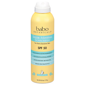 Babo Botanicals Sunscreen Sheer Mineral Broad Sprectrum Spf 50 6 OZ [UNFI #2681963] T