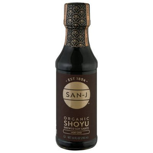 San-J Brewed Soy Sauce Organic Shoyu 6/10 OZ [UNFI #0185694] [ebt]