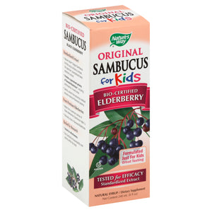 Natures Way Sambucus For Kids Original Bio-Certified Elderberry Natural Syrup 8 OZ [UNFI #138495]