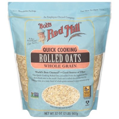Bobs Red Mill Rolled Oats Quick Cooking Whole Grain 4/32 OZ [UNFI #2270361] [ebt]