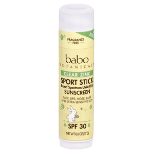 Babo Botanicals Sunscreen Clear Zinc Fragrance Free Spf 30 12/.6 OZ [UNFI #3147428] T