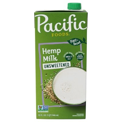 Pacific Foods Hemp Milk Unsweetened Plant-Based 12/32 OZ [UNFI #0421727] [ebt]