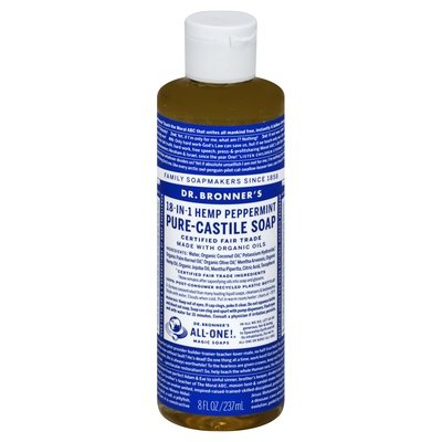 Dr Bronners Soap Pure-Castile 18-In-1 Hemp Peppermint 8 OZ [UNFI #0329938] T
