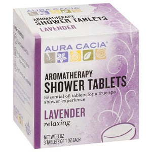 Aura Cacia Shower Tablets Aromatherapy Lavender Relaxing 1/3 OZ [UNFI #414383] T