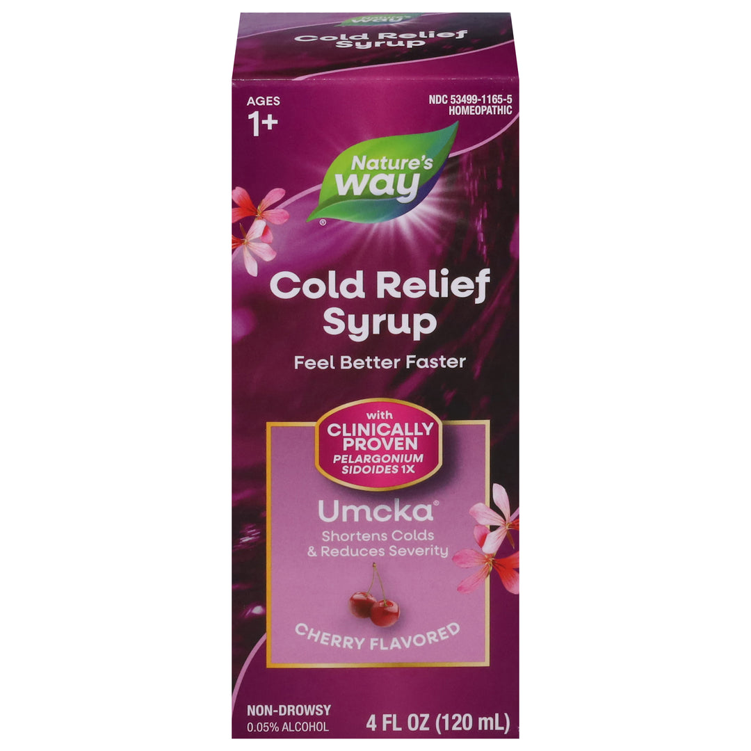 Natures Way Cold Relief Syrup Non-Drowsy Cherry Flavored 4 OZ [UNFI #330415]
