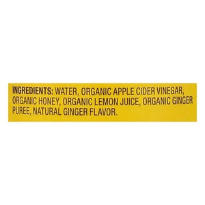 Bragg Apple Cider Vinegar Organic Ginger Lemon Honey Prebiotic 12/16 OZ [UNFI #2649150] [ebt]