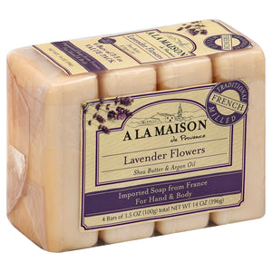 A La Maison Soap Lavender Flowers For Hand & Body Value Pack 4 CT [UNFI #1015718] T