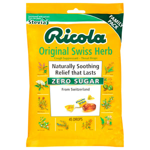 Ricola Cough Suppressant - Throat Drops Original Swiss Herb Zero Sugar Family Pack 6/45 CT [UNFI #2342285] [ebt]