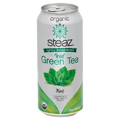 Steaz Green Tea Iced Organic Light Sweetened Mint 12/16 OZ [UNFI #660464] [ebt]