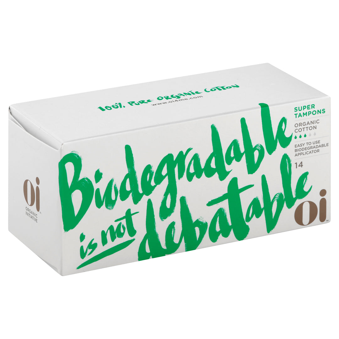 Organic Initiative Corp Tampons Organic Cotton Super 14 CT [UNFI #2604692] T