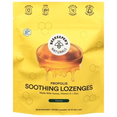 Beekeepers Naturals Soothing Lozenges Propolis Honey 1/1.76 OZ [UNFI #2747012]