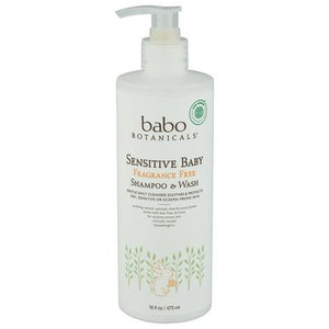 Babo Botanicals Shampoo & Wash Fragrance Free Sensitive Baby 1/16 OZ [UNFI #2148807] T