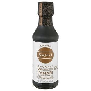 San-J Brewed Soy Sauce Organic Tamari 6/10 OZ [UNFI #0185678] [ebt]