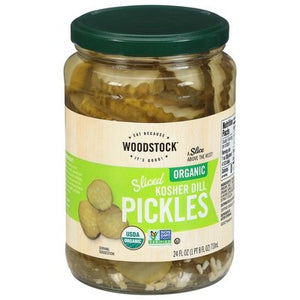 Woodstock Pickles Kosher Dill Sliced Organic 6/24 OZ [UNFI #242073] [ebt]