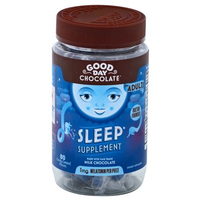Good Day Chocolate Sleep Supplement Candy Coated Pieces For Adults 80 CT [UNFI #2315521]