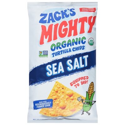 Zacks Mighty Tortilla Chips Organic Sea Salt Organic 9/9 OZ [UNFI #2658904] [ebt]
