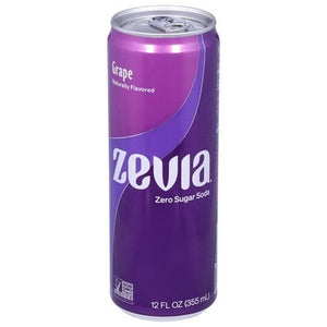 Zevia Soda Zero Sugar Grape 12/12 OZ [UNFI #2819290] [ebt]