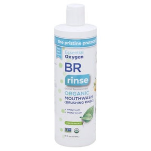 Essential Oxygen+ Mouthwash Organic Brushing Rinse Peppermint 16 OZ [UNFI #2578490] T