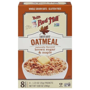 Bobs Red Mill Oatmeal Instant Brown Sugar & Maple 4/9.88 OZ [UNFI #2710119] [ebt]
