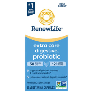 Renew Life Probiotic Extra Care Digestive Vegetarian Capsules 6/30 Vcap [UNFI #2623999]
