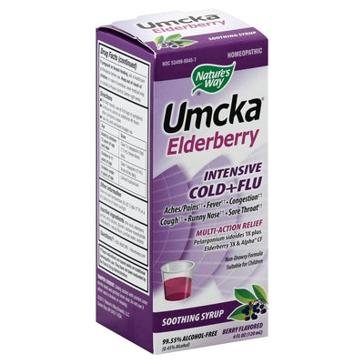 Natures Way Intensive Cold + Flu Soothing Syrup Berry Flavored 4 OZ [UNFI #2039857]
