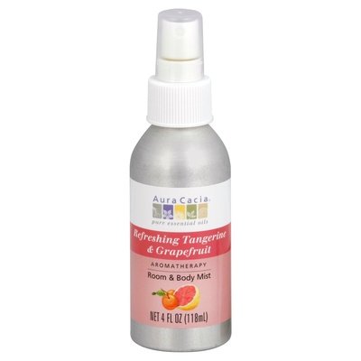Aura Cacia Aromatherapy Mist Room & Body Refreshing Tangerine & Grapefruit 1/4 OZ [UNFI #455493] T