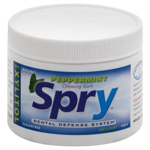 Spry Chewing Gum Sugarfree Peppermint 100 CT [UNFI #1710037] [ebt]