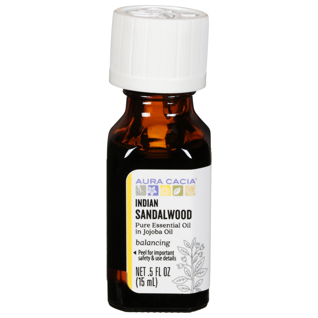 Aura Cacia Oil Pure Essential Balancing Indian Sandalwood .5 OZ [UNFI #2414340] T