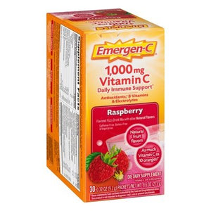 Emergen-C Vitamin C 1000 mg Gluten Free Raspberry 3/30 CT [UNFI #2999571]