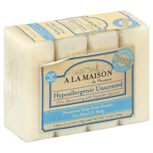 A La Maison Soap Hypoallergenic For Hand & Body Value Pack 4/3.5 OZ [UNFI #702894] T