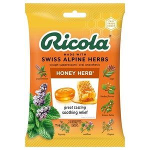 Ricola Cough Drops Honey Herb 12/24 PC [UNFI #2885820] [ebt]