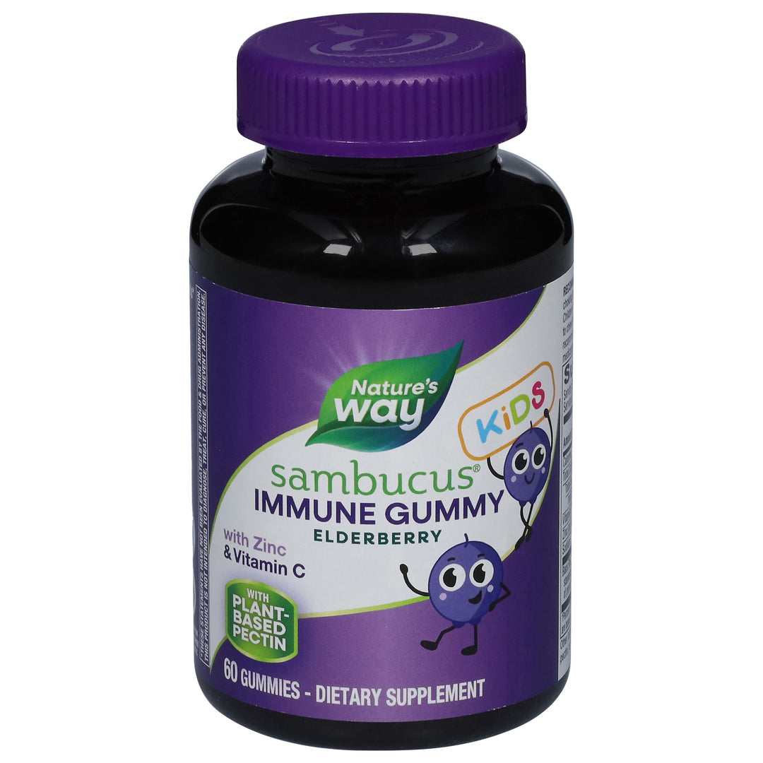 Natures Way Immune Gummy With Zinc & Vitamin C Gummies Elderberry Kids 60 CT [UNFI #2300473]