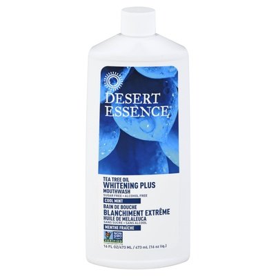 Desert Essence Mouthwash Tea Tree Oil Cool Mint Whitening Plus 1/16 OZ [UNFI #1246560] T