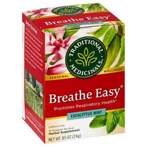 Traditional Medicinals Herbal Supplement Breathe Easy Eucalyptus Mint Tea Bags 6/16 Bag [UNFI #0649004] [ebt]