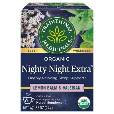 Traditional Medicinals Herbal Supplement Organic Nighty Night Extra Lemon Balm & Valerian Tea Bags 6/16 BAG [UNFI #1101336] [ebt]