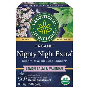 Traditional Medicinals Herbal Supplement Organic Nighty Night Extra Lemon Balm & Valerian Tea Bags 6/16 BAG [UNFI #1101336] [ebt]
