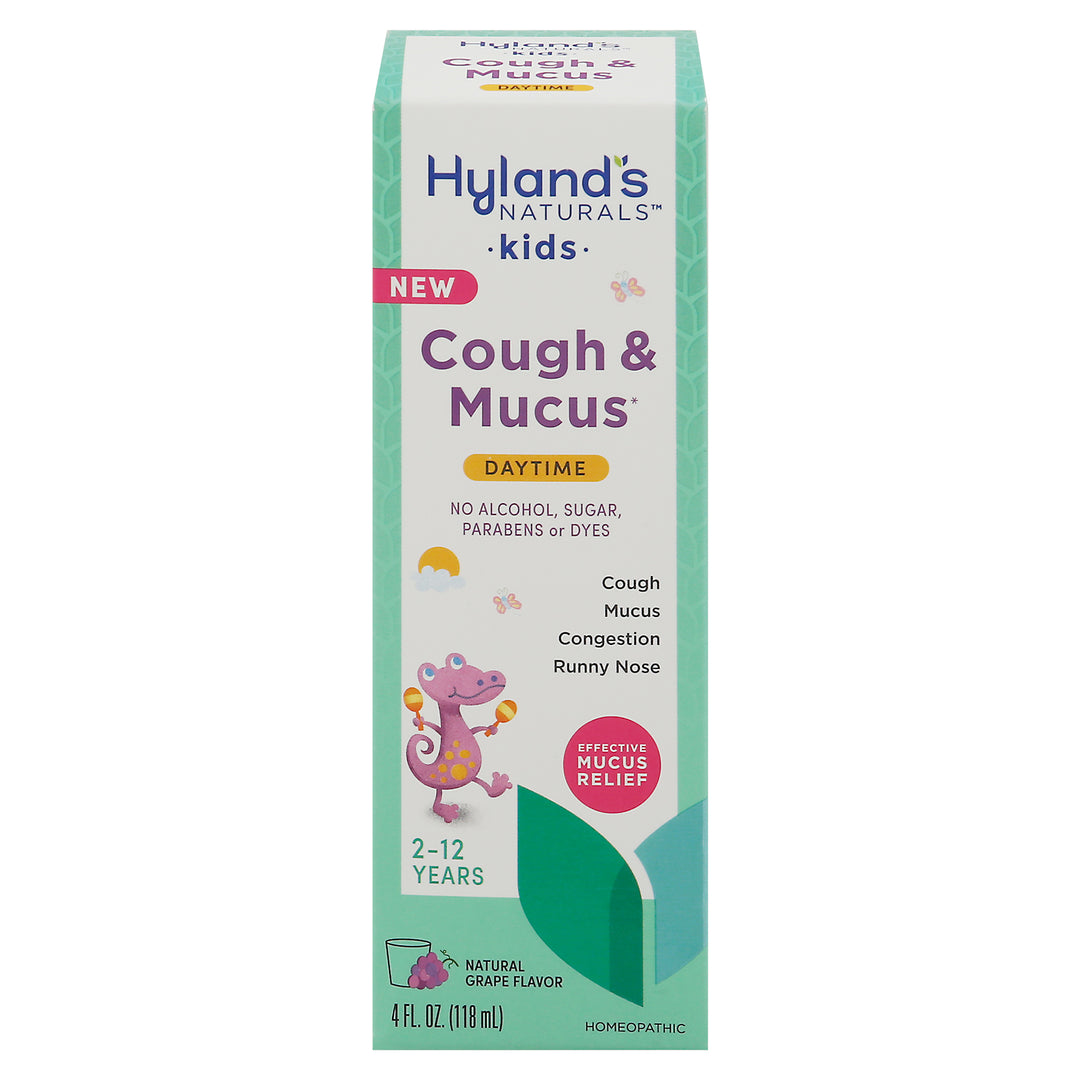 Hylands Cough & Mucus Daytime Kids Natural Grape Flavor 4 OZ [UNFI #2866861]