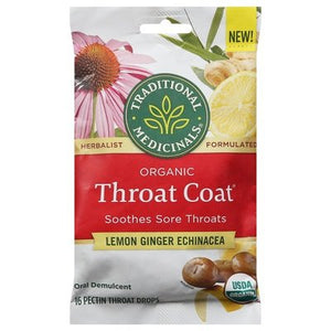 Traditional Medicinals Throat Coat Organic Lemon Ginger Echinacea 12/16 CT [UNFI #2583987]