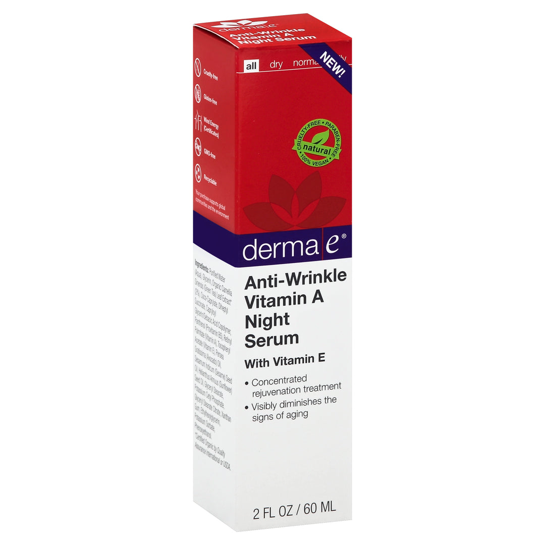 Derma E Night Serum Anti-Wrinkle Vitamin A 2 OZ [UNFI #1779107] T