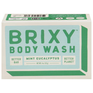 Brixy Body Wash Bar Mint Eucalyptus 4 OZ [UNFI #2838910] T
